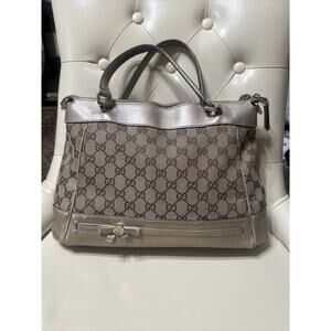 Gucci Beige and Silver tote Bag
